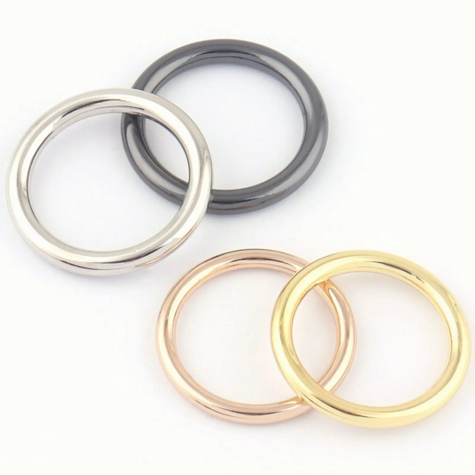 

25mm Gold Round O Rings Welded Metal Loops silver strap buckle Ring,Bag Holder Handbag Purse Bag clasp Making Hardware Supplies