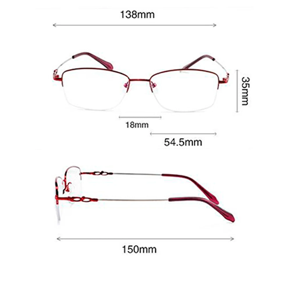 BARCUR Titanium Women Reading Glasses Progressive Multifcous Computer Anti Blue Light Blocking Glasses Eyeglasses For Female