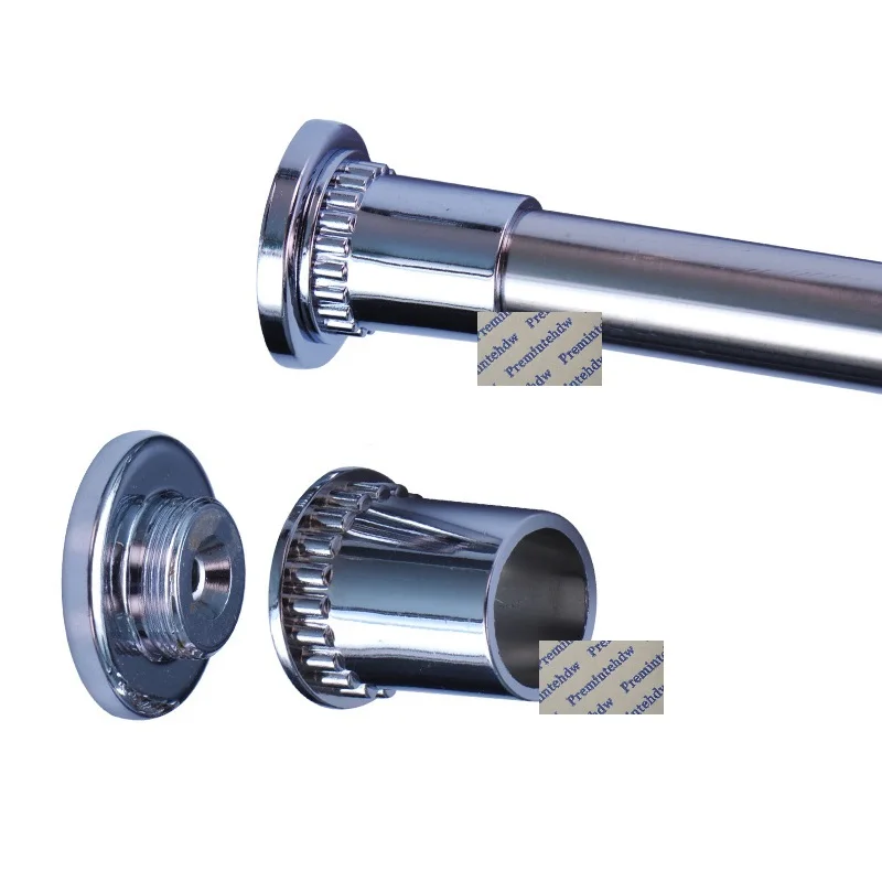 2Pcs Shiny Chrome Zinc 19mm 22mm 25mm 28mm Rod Flange Bracket Support With Threaded Barrel For Closet Drapery Curtain