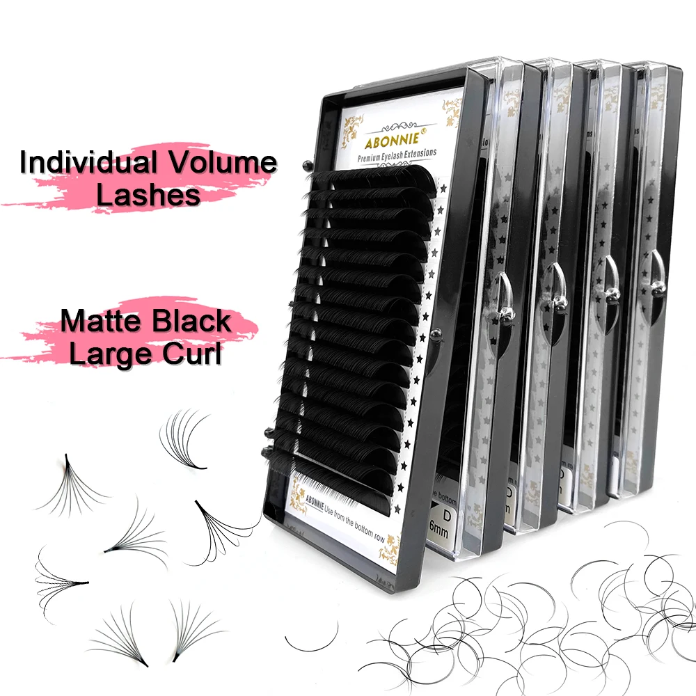 Abonnie 16rows/tray Individual False Eyelashes Extensions 8-18mm Supplies False Lashes Extension Mink Cilios