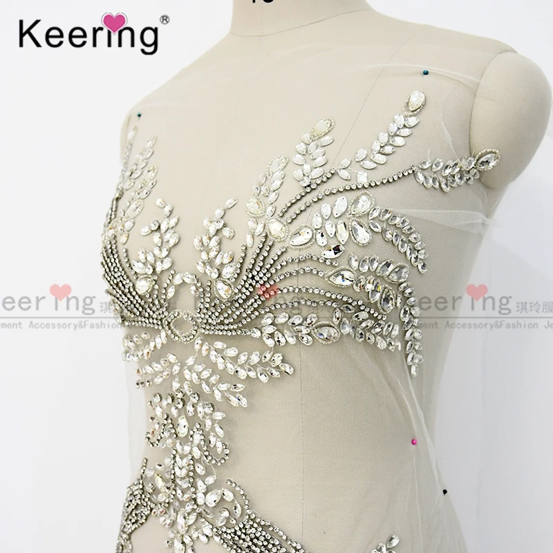 Imagem -02 - Handmade Rhinestone Applique Sexy Corpo Frisado Patch Wdp123