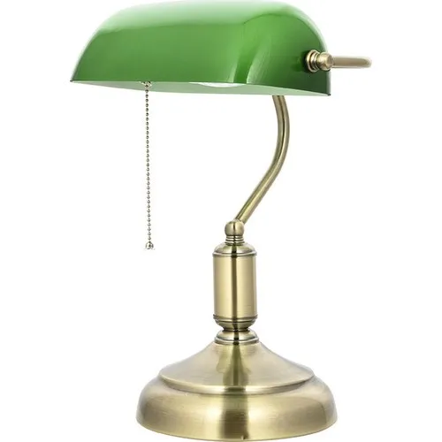 Lighting Banker Table Classical Vintage Simple Banker Table Lamp E27 Switch with Green Glass Lampshade Desk Lights for Bedroom