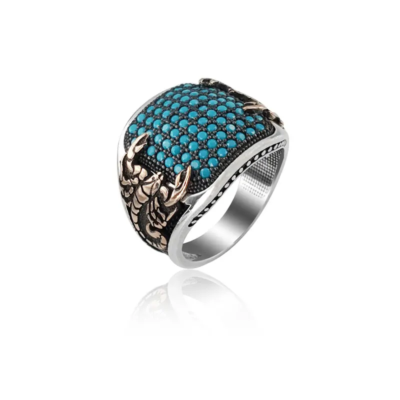 925 Silver Scorpion Turquoise Ring for Men Mans Ring