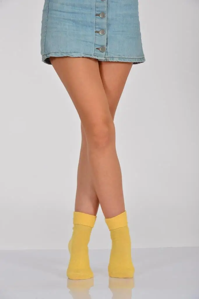 Idilfashion Curling Female Socket Stocking-Yellow-B-ART015 (3'LÜ PACKAGE)