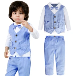 Baby Boys Clothing Set Toddler Wedding Outfit Infant Birthday Party Gift Suit Kids Gentleman Formal Costume Church Clothes 2PCS