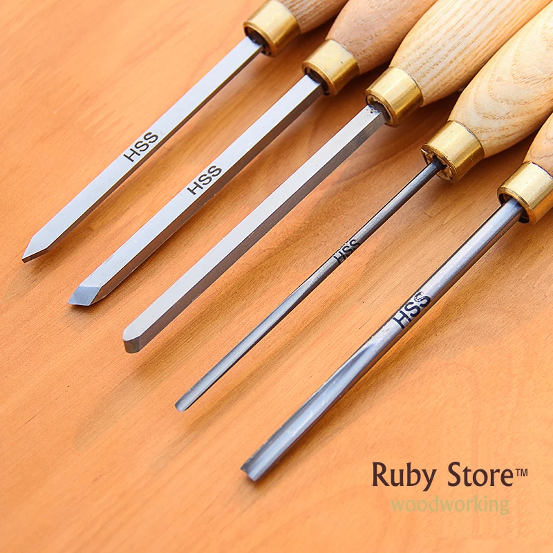 5PCS HSS Small Woodturning Chisel SET For Small Details 1501, 1502, 1503, 1504, 1505, (1506) Packed with Thick Canvas Bag image 5
