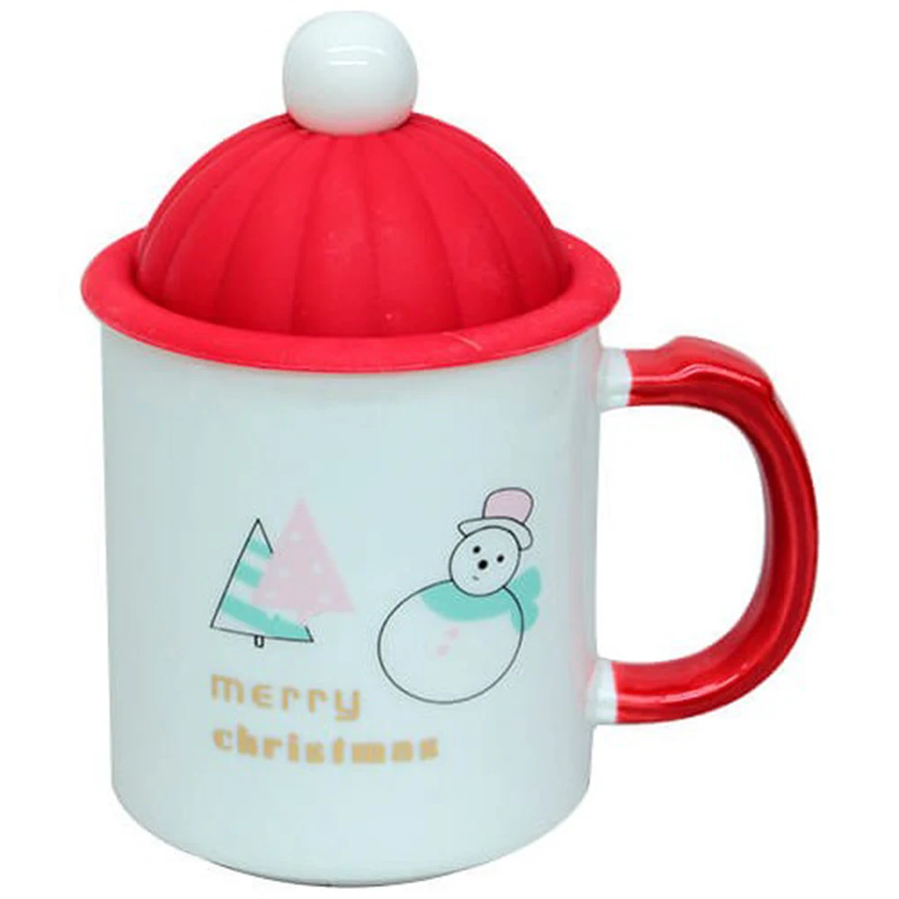 

Christmas Coffee, Hot Chocolate Mug with Lid and Spoon Decorative Christmas Gift Box Filler Holiday Christmas Eve Mugs Snowman