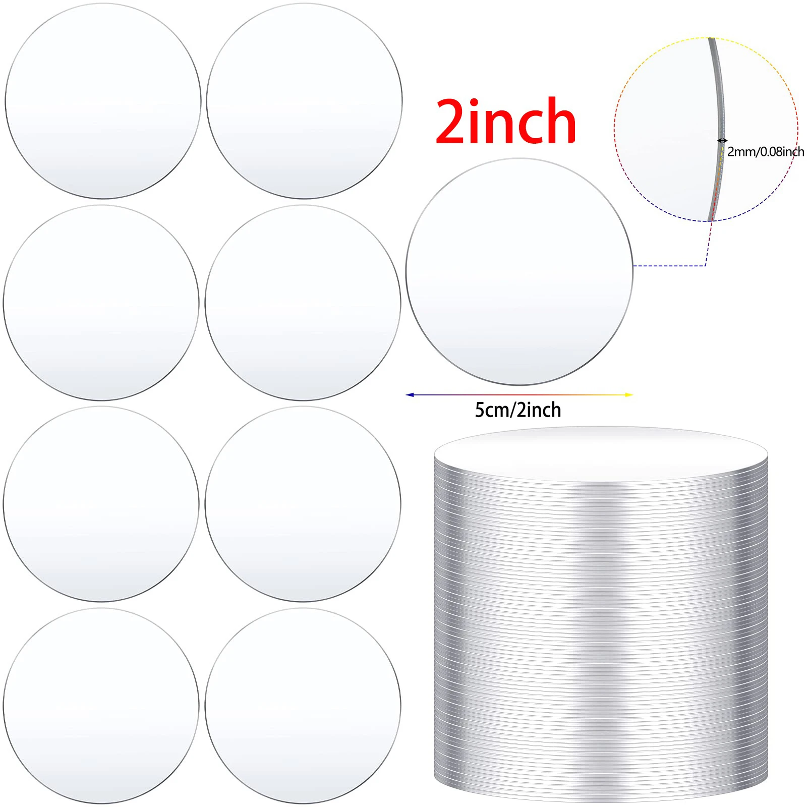 Glarks Lot De 30 Disques Acryliques Transparents 88 Mm Avec Trou – Rondelles Claires 2 Mm D’Épaisseur Pour DIY, Peinture, Bijoux, Déco Artisanat