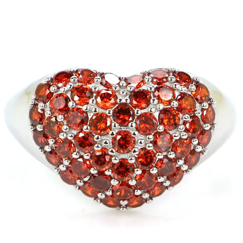 

Buy 4 Get 1 Free 17x13mm Jazaz 4.3g Lovely Heart Orange Spessartine Garnet Golden Citrine Women 925 Solid Sterling Silver Rings