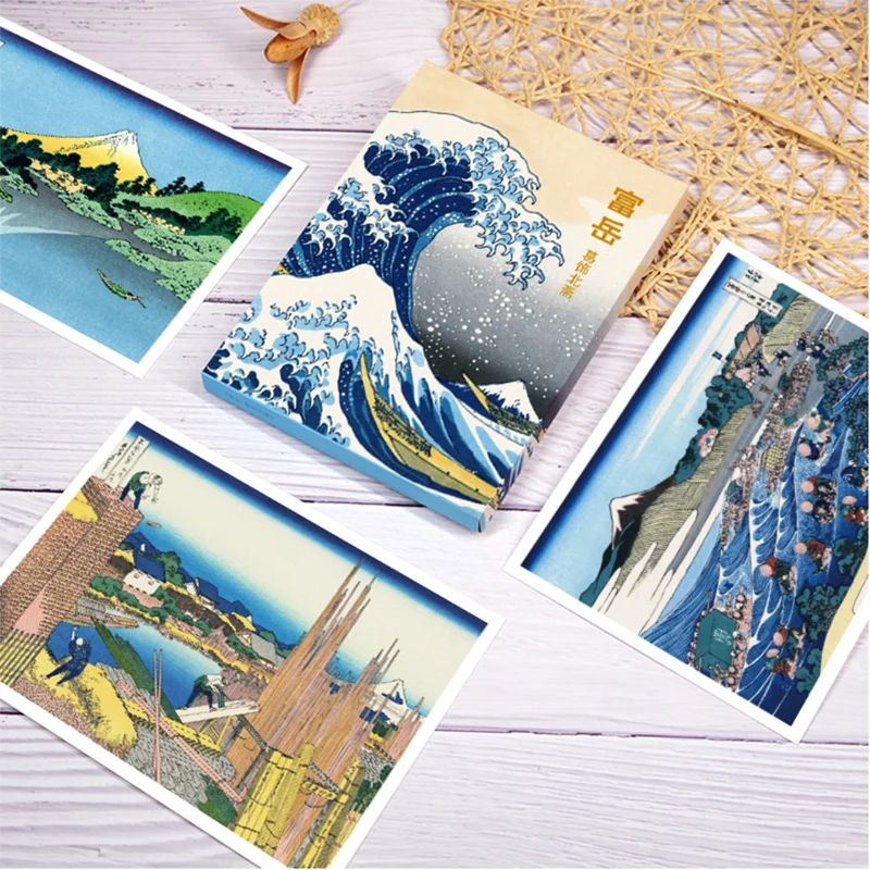 32Pcs/set Views of Mt. Fuji By Katsushika Hokusai Big Size (32K) Postcards  Ukiyoe Postcards Wall Decor Gift Card