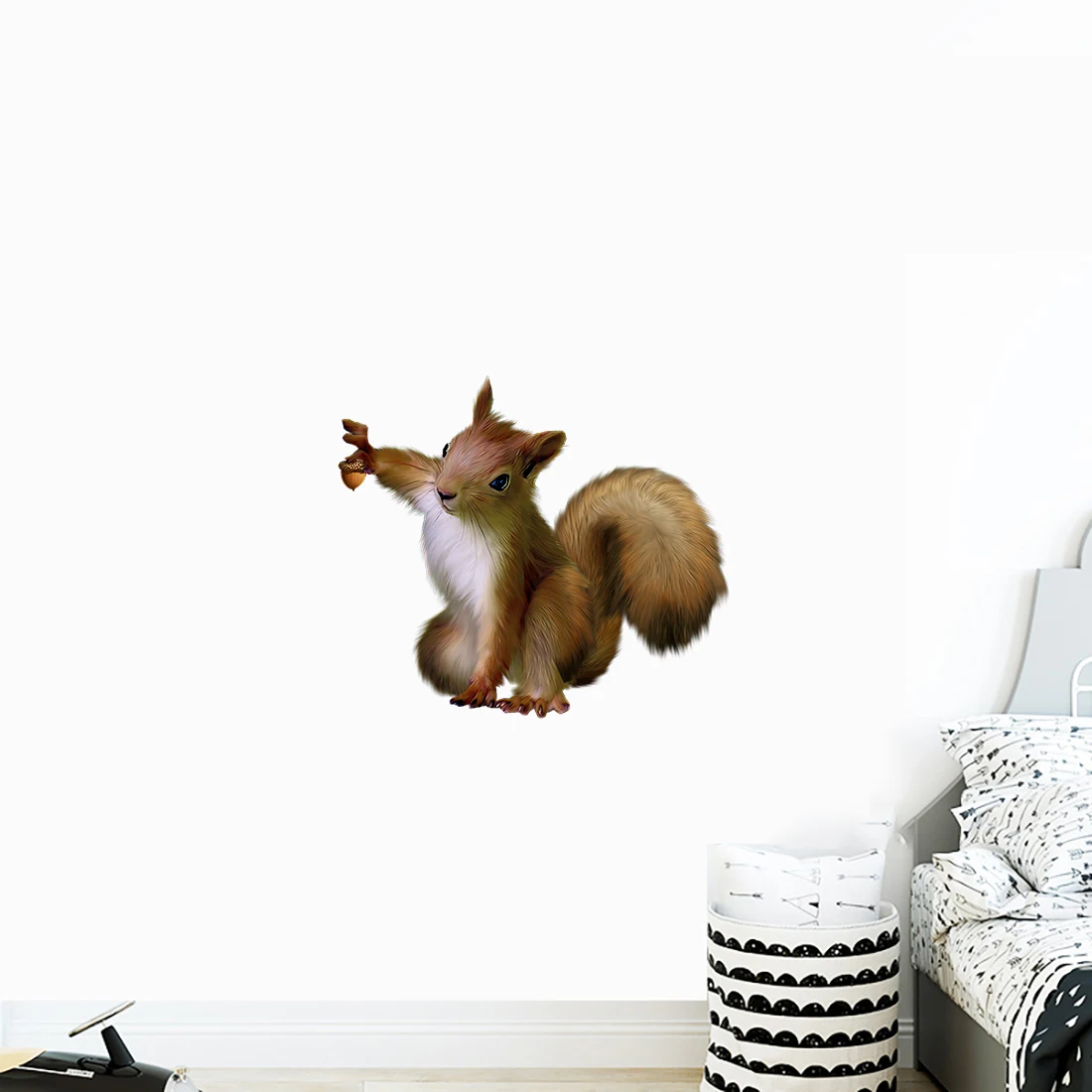 Three Ratels CX62 Lovely forest squirrel cartoon animal wall sticker kid's place decoration