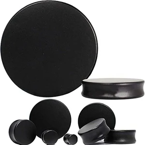 Pasang Sumbat Telinga Padat Akrilik 3-50mm Anting-anting Besar & Hitam Sadel Tandu Ukuran Terowongan Besar Perhiasan Tubuh Expander Terowongan Daging 10 pengukur hitam penjualan terbaik - №