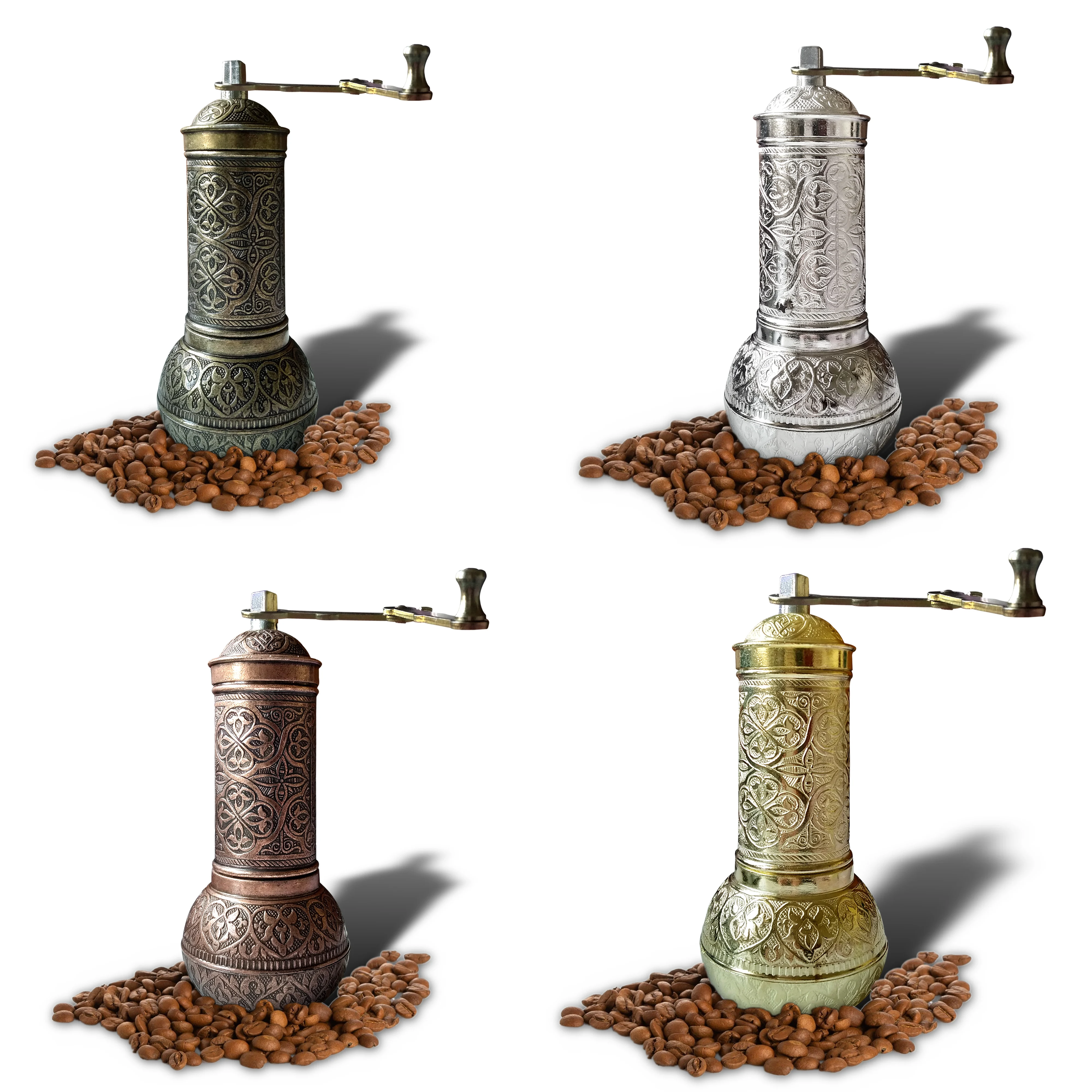 

Antique Coffee Grinder, Refillable Turkish Style Mill with Qualification Adjustable Grinder, Manual Coffee Mill with Handle