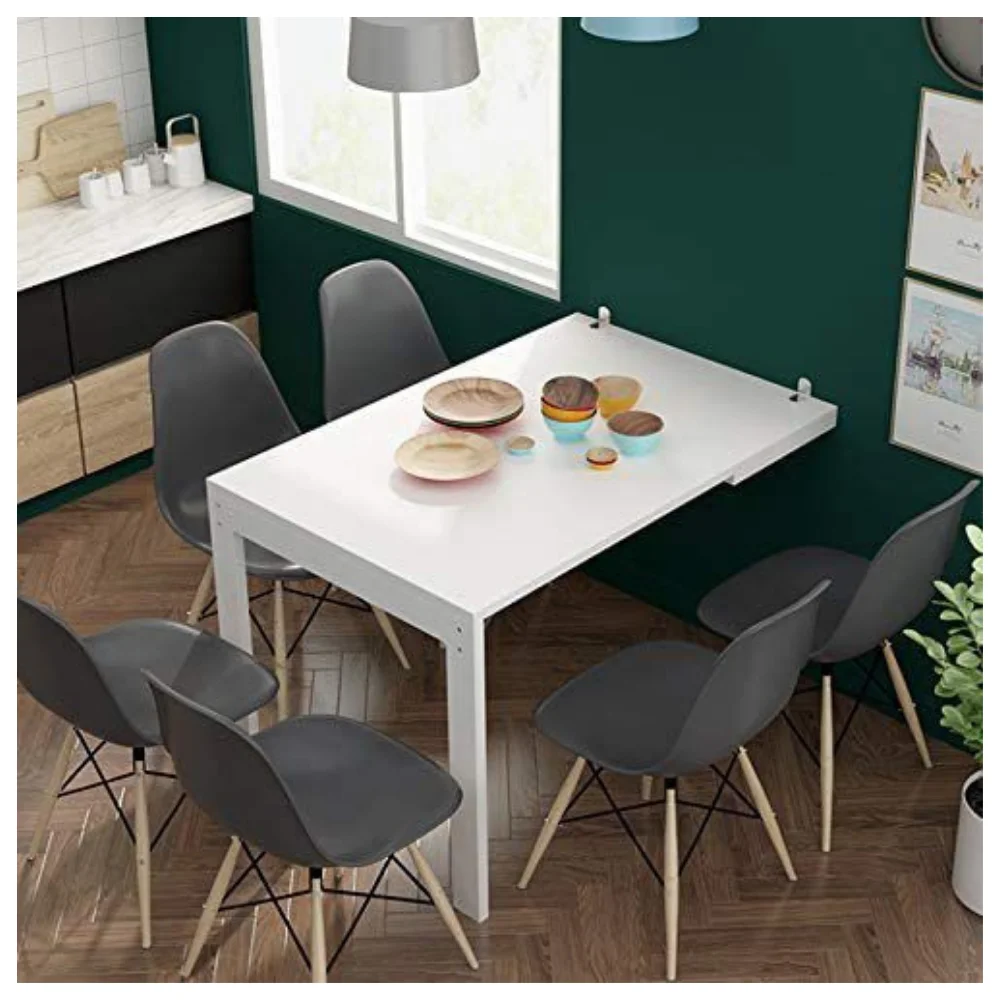 Foldable Wall Mounted Multi-Purpose Dining table Shelf Office Desk Kitchen Wood Furniture Floating Table Smart Home Decoration Storage