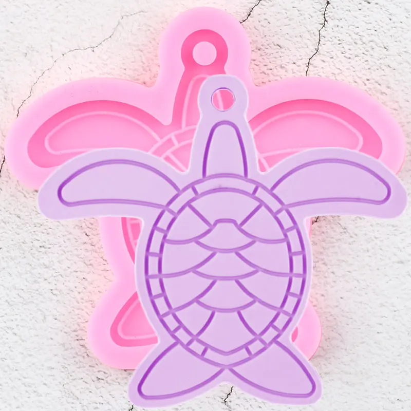 

Shiny Tortoise Silicone Mold Sea Turtle Epoxy Resin Craft Keychain Jewelry Making Mould Polymer Clay Pendant