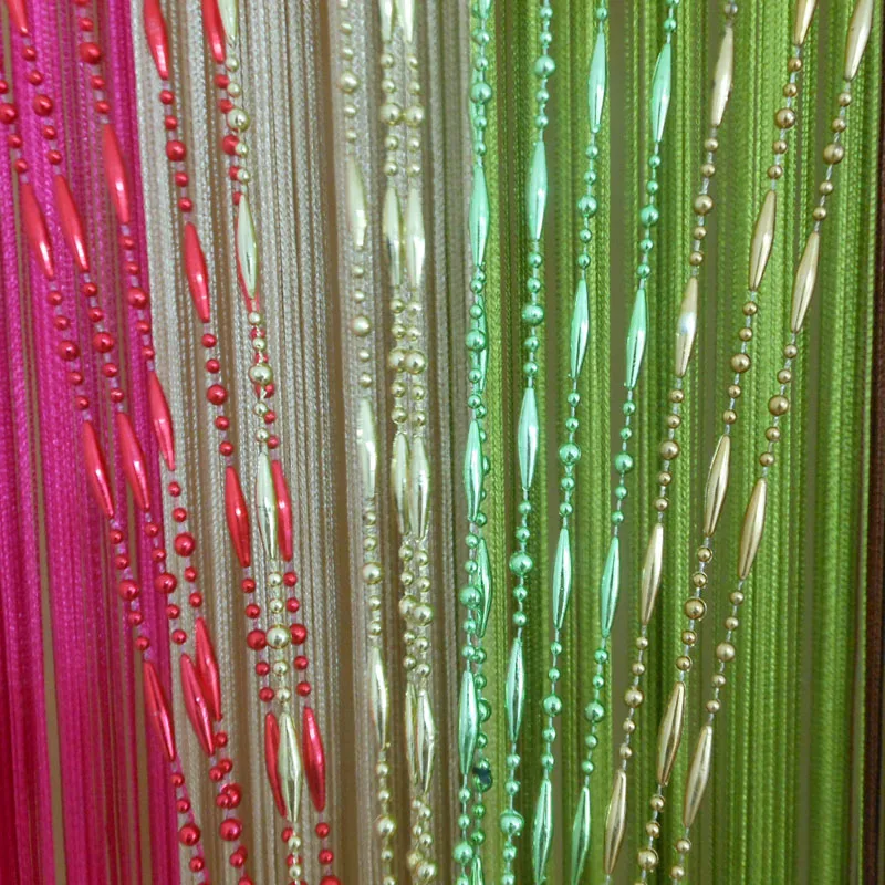 ZiDeTang Dew Drop Beaded String Polyester Door Curtain Fringe Tassel Room Divider Curtain Deco Window Screen Panel