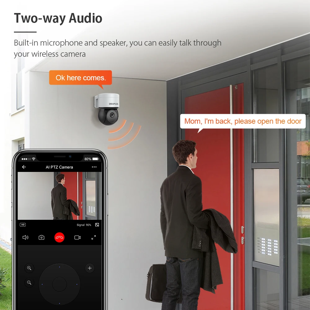 Shiwojia Wifi Ip Camera 3MP Tuya Smart Wireless Mini Camera Ptz Outdoor Auto Tracking Security Protectioncctv Video Surveillance