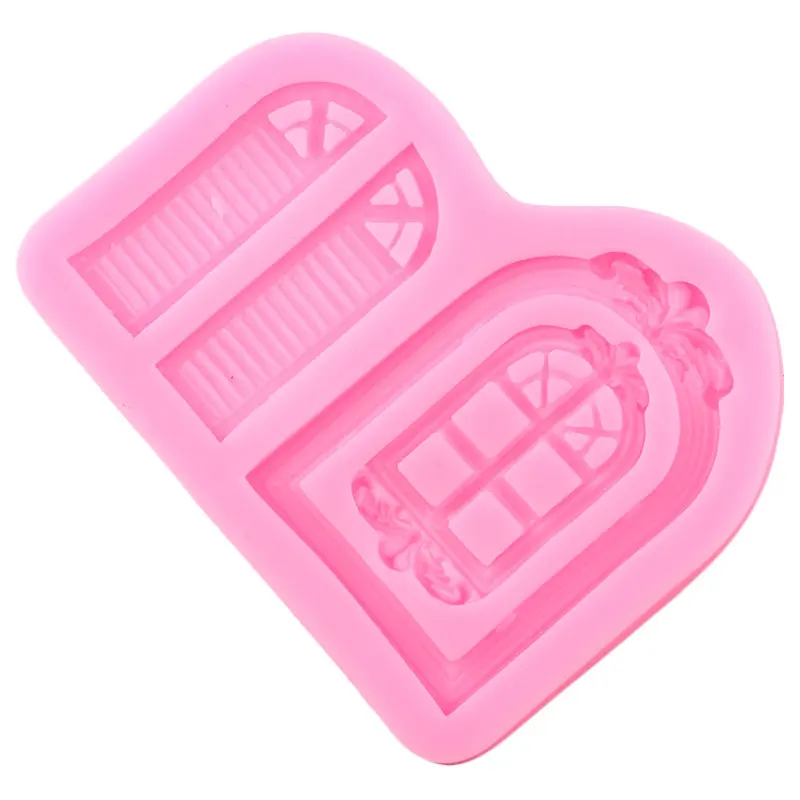 3D Door Window Silicone Mold Frame Candy Resin Clay Molds Cake Border Fondant Cake Decorating Tools Chocolate Gumpaste Moulds