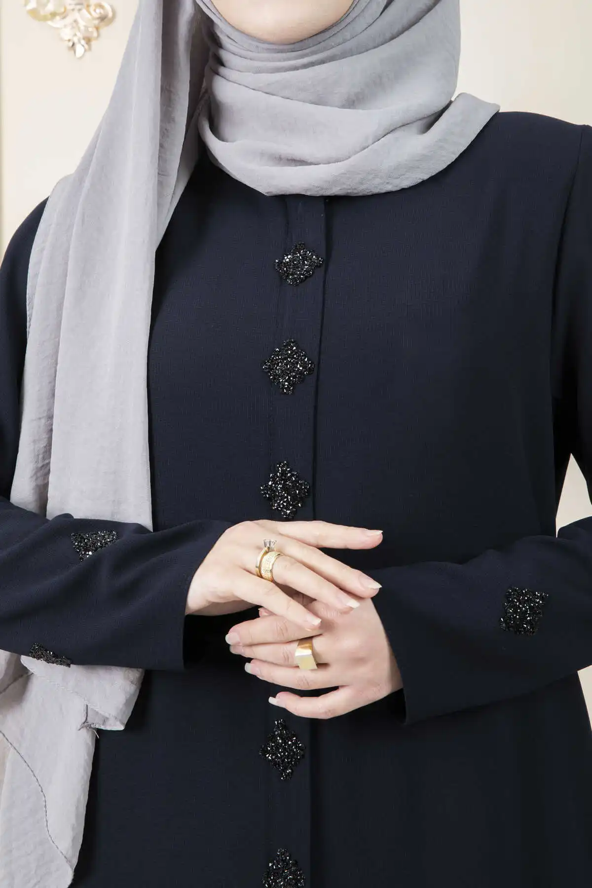 Women Diamond Patterned Honeycomb Hijab Abaya Ramadan Dubai Turkey Muslim Fashion Dress Kaftan Islamic Clothing Maxi Jilbab 2022