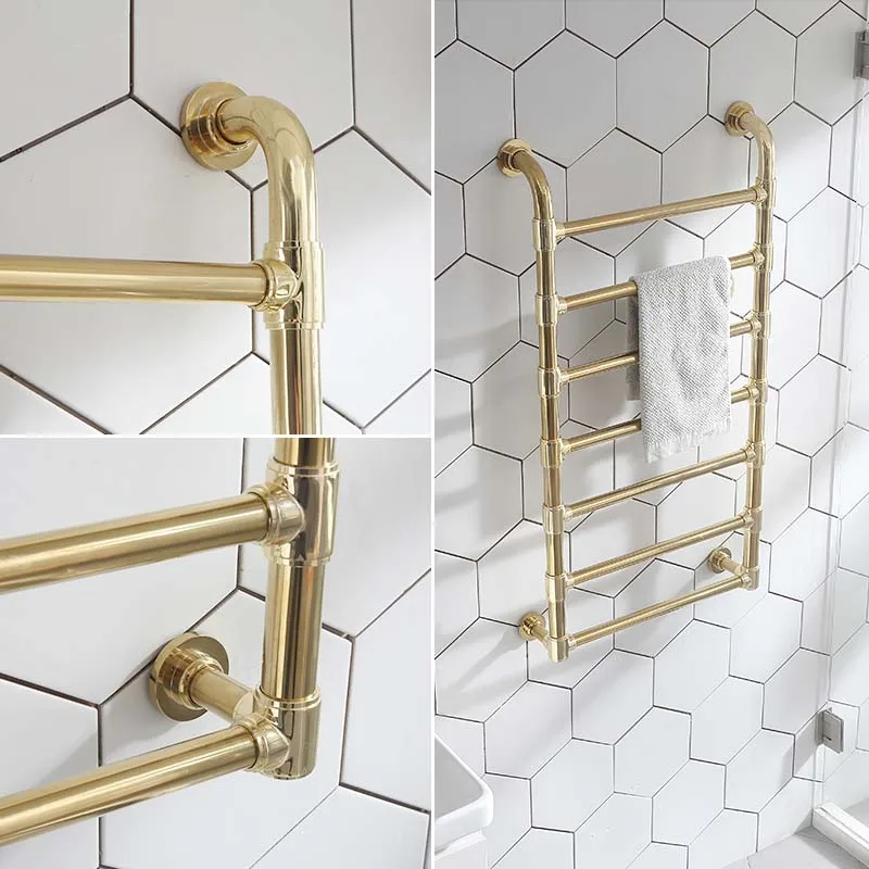 Elektrische Warme Handdoek Rails Met Goud Kleur Verborgen Draad