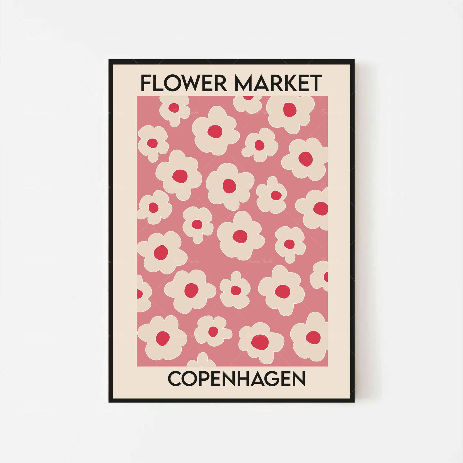 

Flower Market Poster, Florist Gift, Copenhagen Flower Market Poster, Printable Wall Art, Abstract Art Print