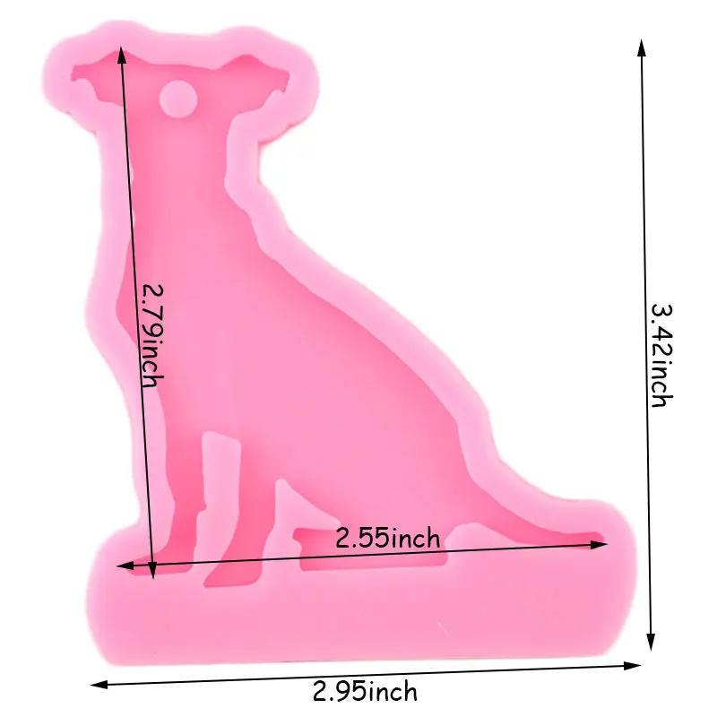 Shiny Dog Silicone Molds DIY Dog Resin Epoxy Keychains Mould for Jewelry Key Ring Pendant Decoration