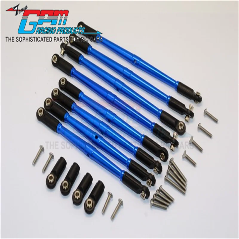 GPM ALUMINIUM ANTI-CLOCKWISE THREAD STEERING TIE ROD - 8PCS SET FOR TRAXXAS 1/10 E-REVO/SUMMIT/REVO/REVO 3.3 Upgrade