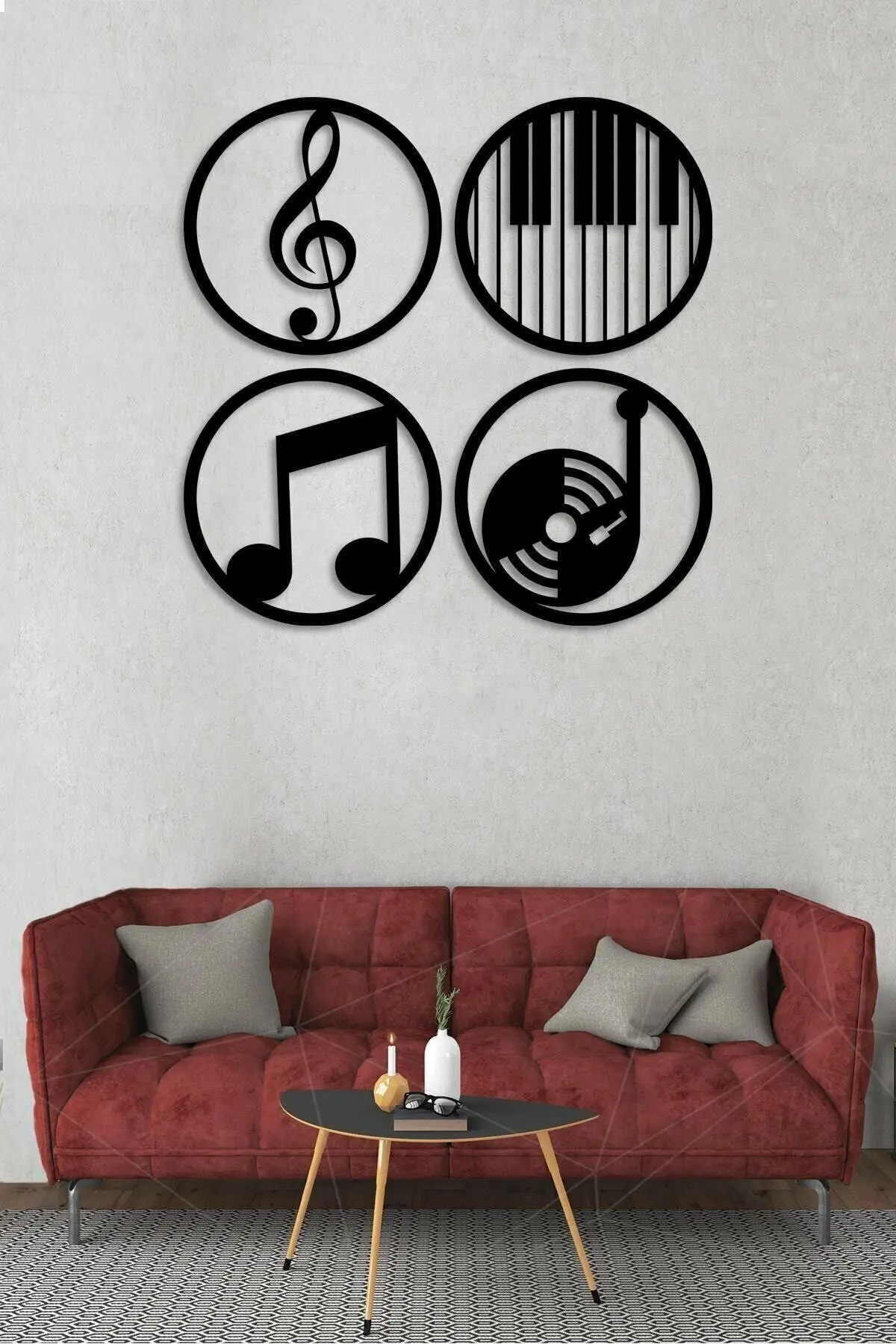 Musical Note Wooden Mdf Decorative Table - Music Themed Wall Decor Wooden Musical Note Laser Cut Stage Wall Sticker Decorative