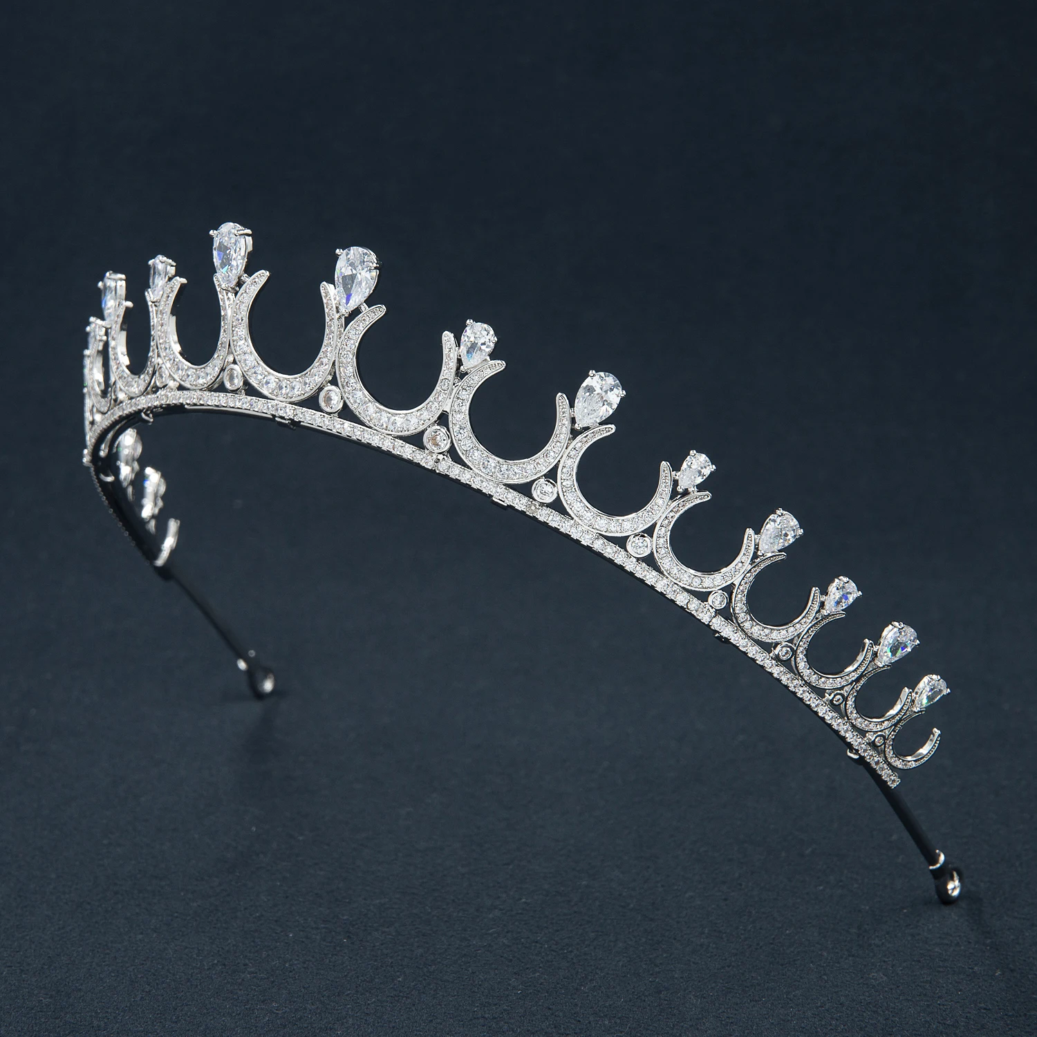 2022 New Cubic Zirconia Royal Tiara for Wedding,Crystal Bridal Headpiece Diadem for Girl,Prom,Party Head Jewelry