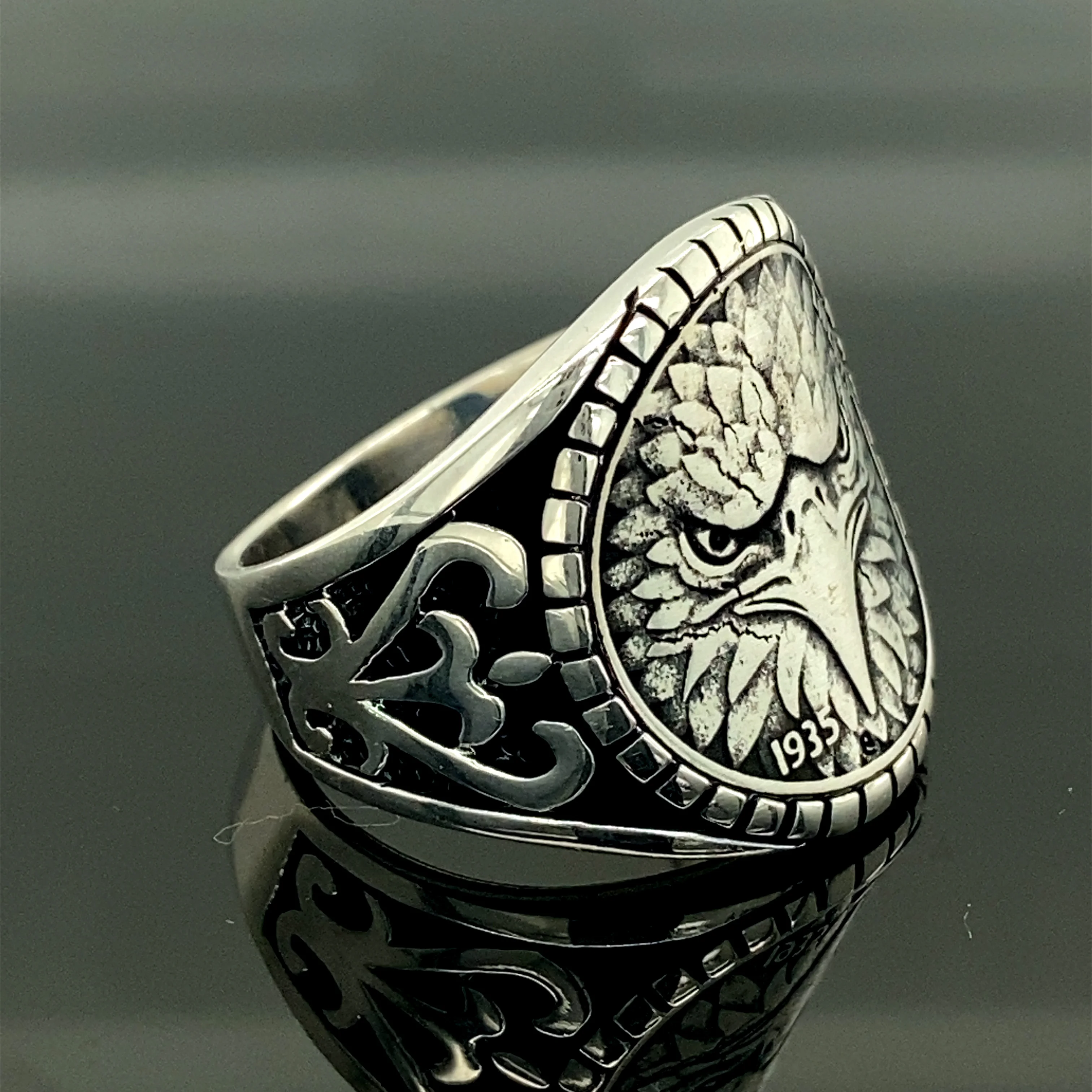 Silver Eagle Ring , Animal Figure Ottoman Ring , Vintage Ring , Türkish Handmade Gift Form Him