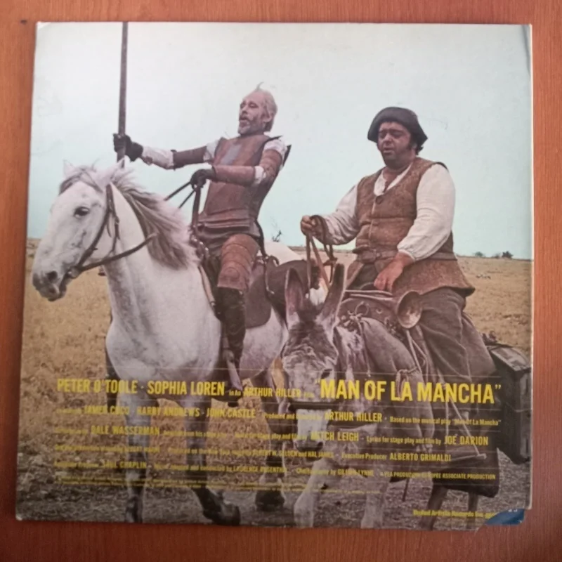 Old 12 inch 30cm Vinyl Records LP Disc 33 RPM Movie Soundtrack Man of la mancha Classic Music Songs Used