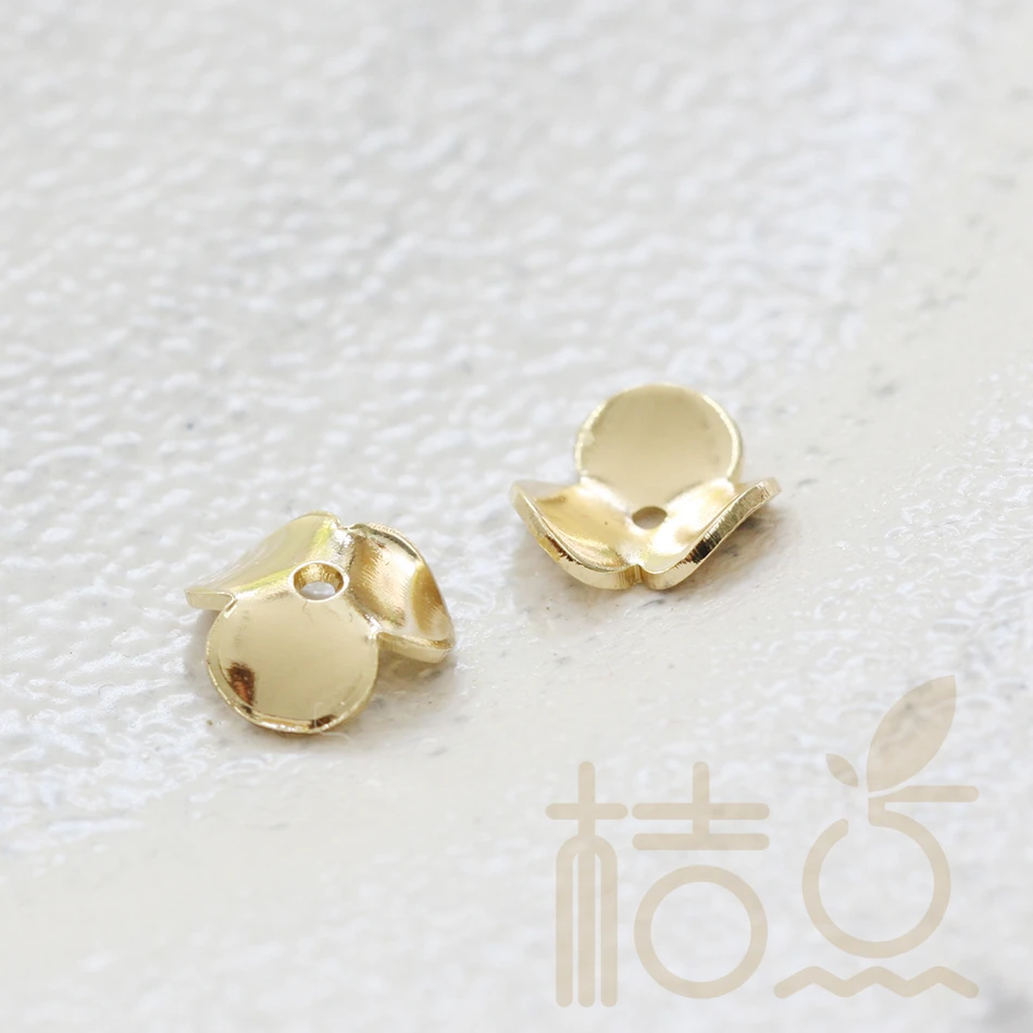 DIY Supply-Solid Brass Finding Flower Bead Cap - 9.4x3mm (4028C-F-181)