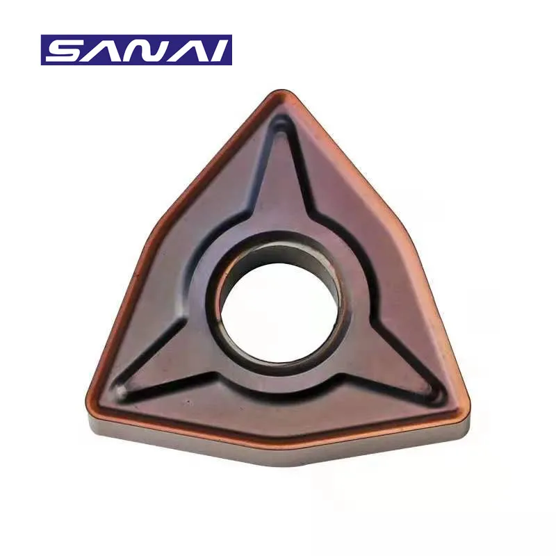 SANAI CNC Carbide Insert WNMG080404 WNMG080408 Lathe Turning Tool Insert for Stainless Steel Semi-finish and Finish  Machining