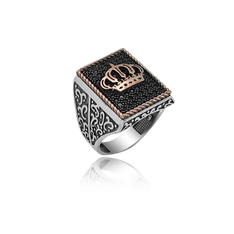 New 925 Sterling Silver Ottoman Ethnic Rings for Men Dirilis Ertugrul a King of Crown Art Design Turkish Trendy Jewellery