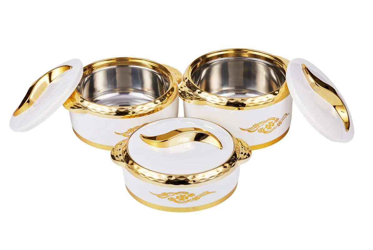 3Pcs/Set 1.5/2/2.5 Liter Food Warmer Thermal Insualtion Hot Pot Ramadan Event Lunch Box For Wedding Family Party