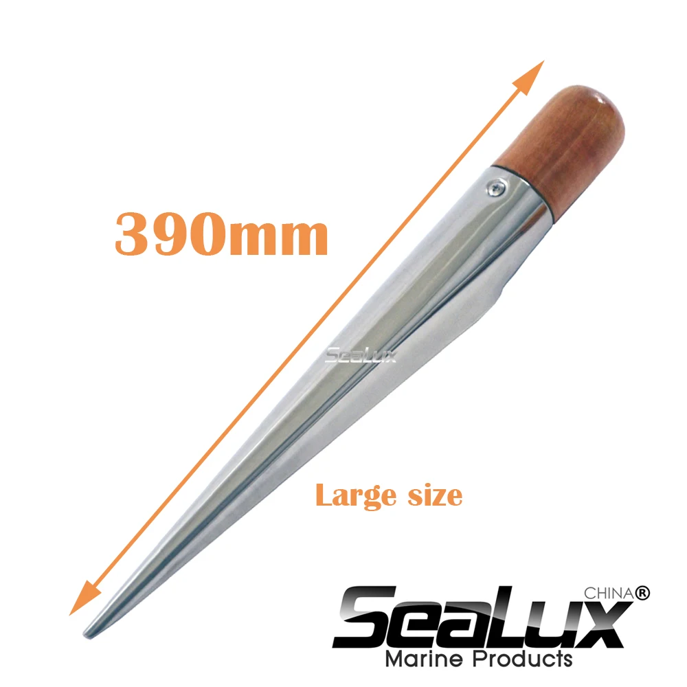 Sealux Large Splicing Spike Wood Handle Stainless Steel 390mm for Boat Fishing Accessory Marine