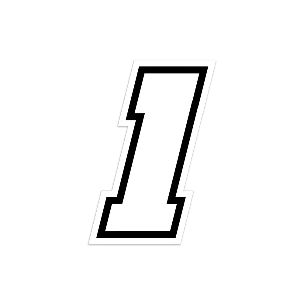 Stickers numbers Race Moto GP White 10x10 cm