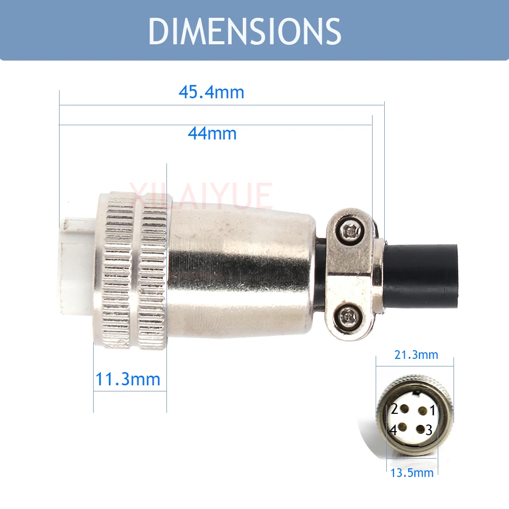 XILAIYUE Aviation Plug Aviation Connector H17-4PB for Water Cooling Spindle Motor Accessories with Male & Female