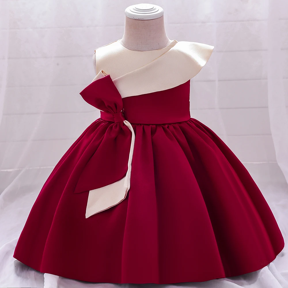 Big Bow Baby Girl Dress Toddler Baptism 1st Birthday Party Princess Prom Kids Dresses for Girls Christmas Bridemaid Wedding Gown