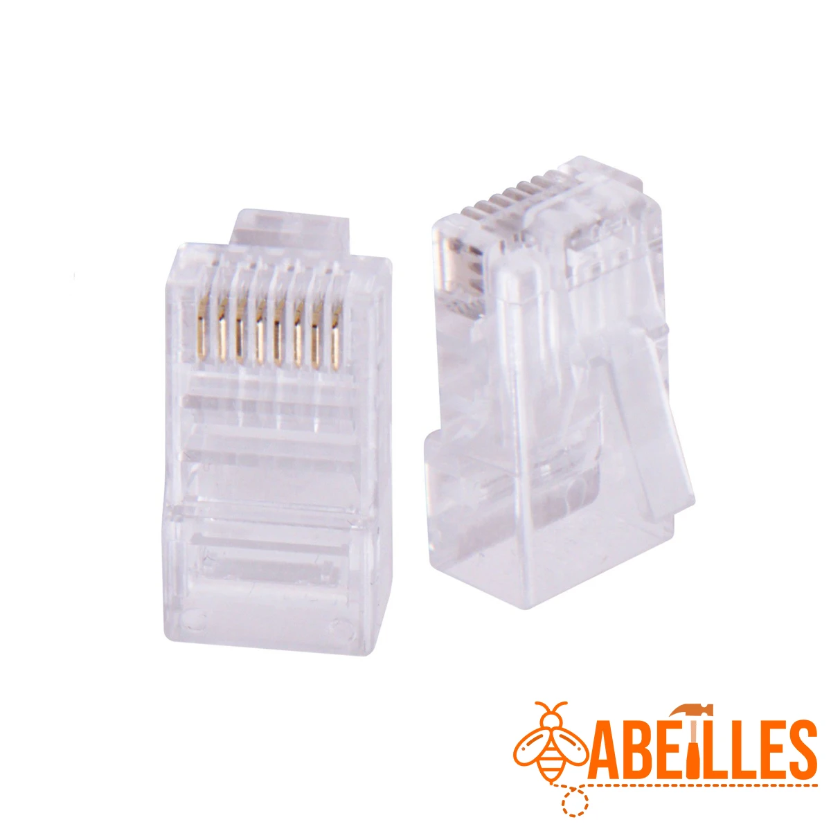 100 قطعة RJ45 موصل شبكة وحدات التوصيل كابلات إيثرنت RJ-45 رؤوس كريستال