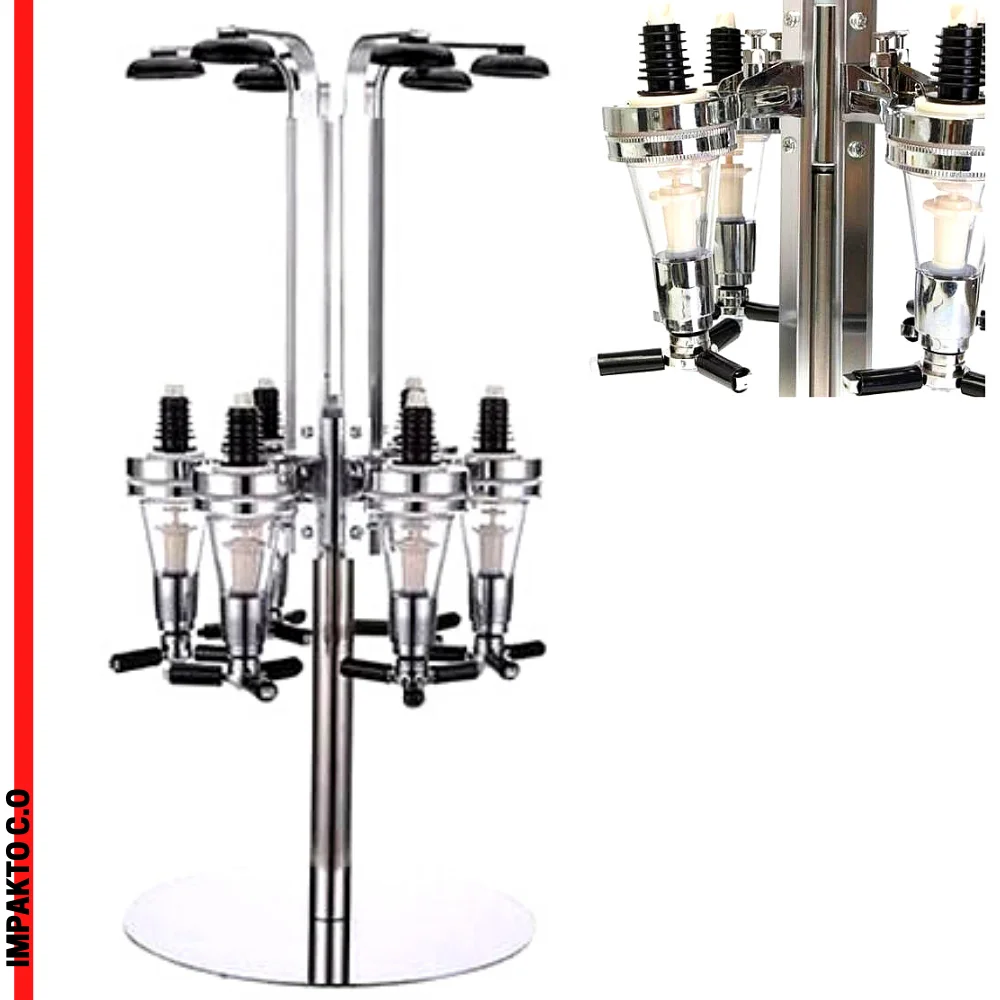 6 bottles Inverted Type Bar Swivel Drink Wall Dispenser