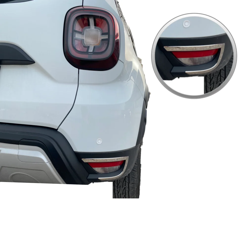 Chrome Trim for Duster Exterior Accessory for Renault Duster for Dacia Duster Reflector Frame 2 Pieces Stainless Steel 2018-2023