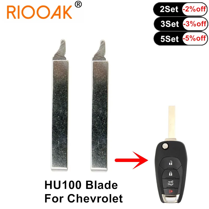 

10pcs Original Flip Remote Key Blade GM Type HU100 Car Key blade For 2016 - 2020 Chevrolet Cruze Flip Key Blade