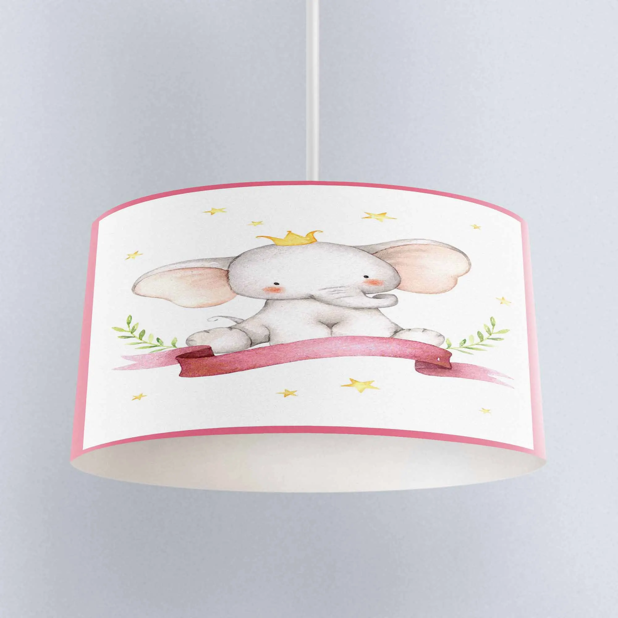 

Else Pink Border Elephants Girls Print Fabric Kids Chandelier Lamp Drum Lampshade Floor Ceiling Pendant Light Shade