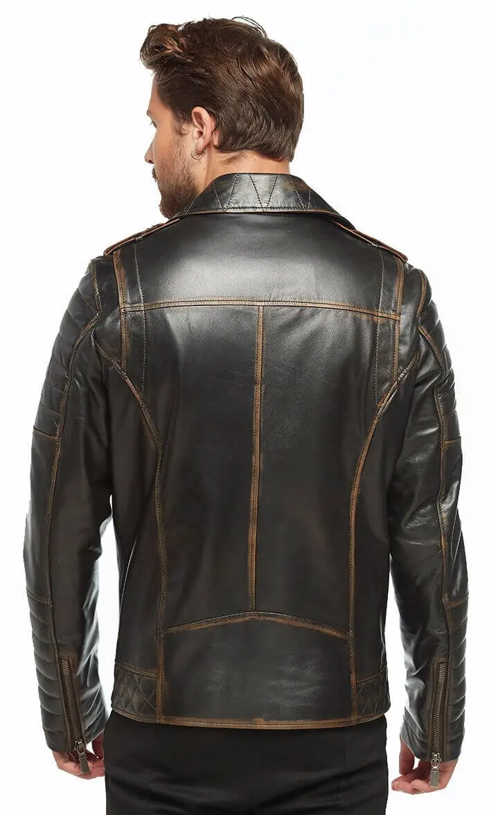 Tan Tumbled-motero Montu Orjinal de piel de cordero para hombre, motero ajustado de talla grande, otoño e invierno, 2022