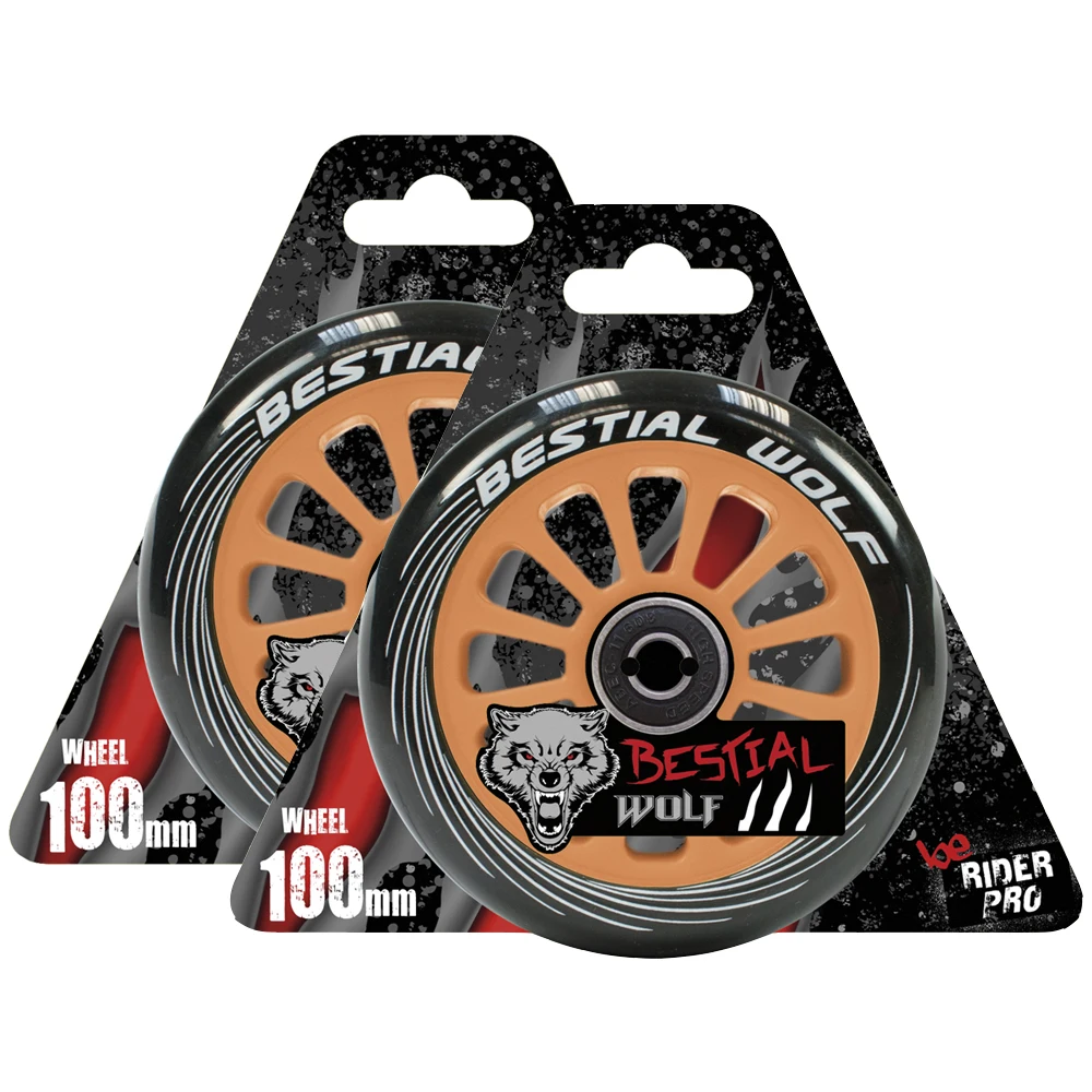 PILOT 100 MM [KIT 2 pieces] Bestial Wolf wheels 100mm for Scooters Pro Scooters Ideal for Park and Freestyle