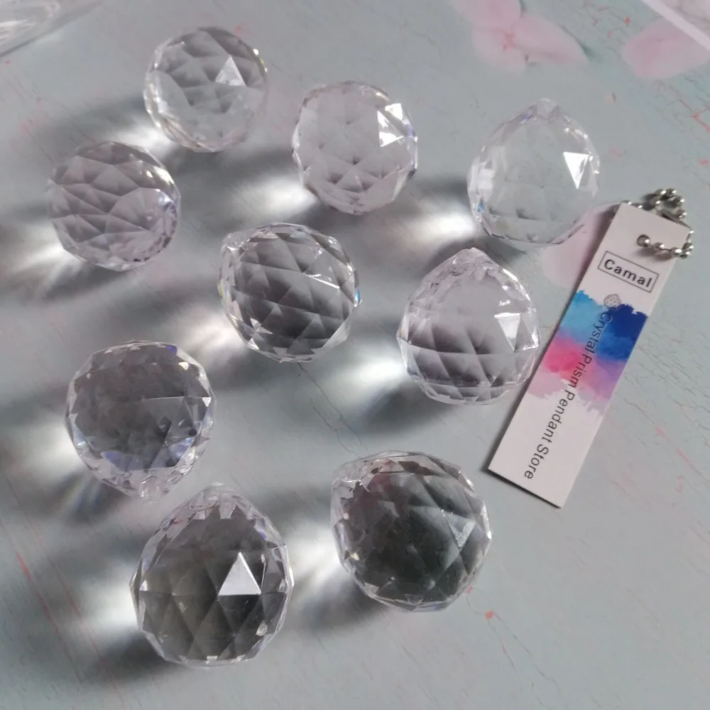 Camal 10pcs 32x28mm Acrylic Crystal Diamond Ball Pendant Chandelier Curtain Wedding Party Lighting Lamp Hanging Parts