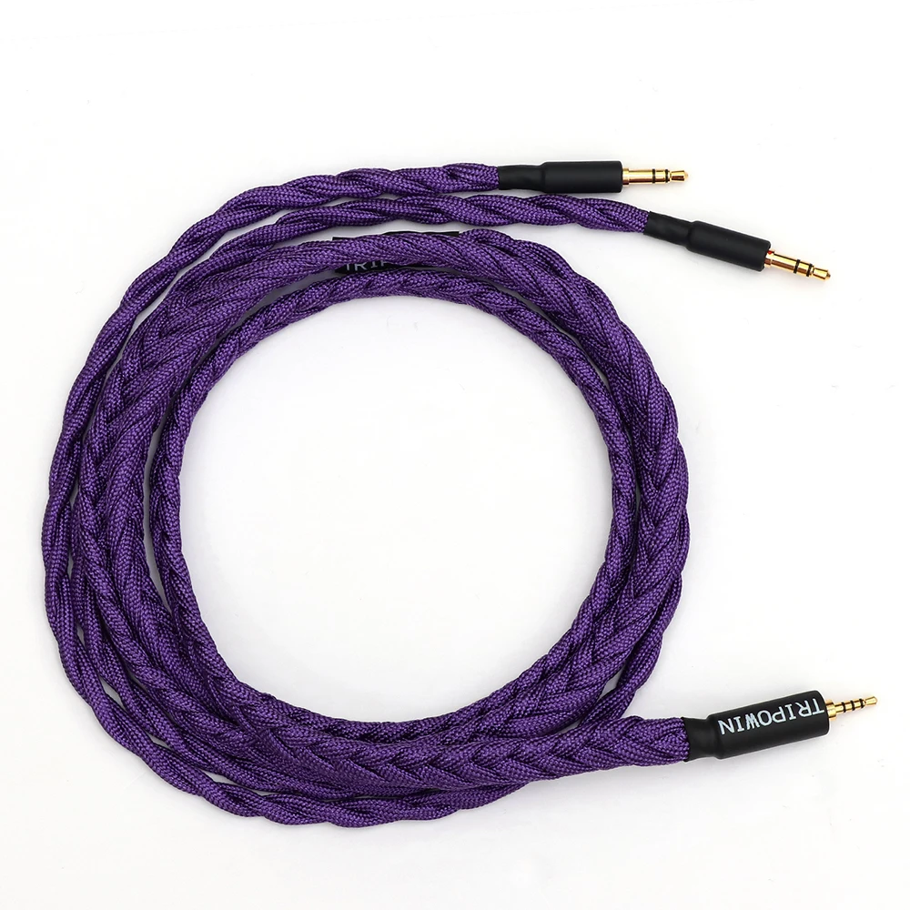 Tripowin GranVia 26AWG 36 Stränge x 4 Core Handgemachte Kopfhörer Ersatz Kabel für HD650 HD580 HD800 HIFIMAN ANANDA Lila – Detail 3