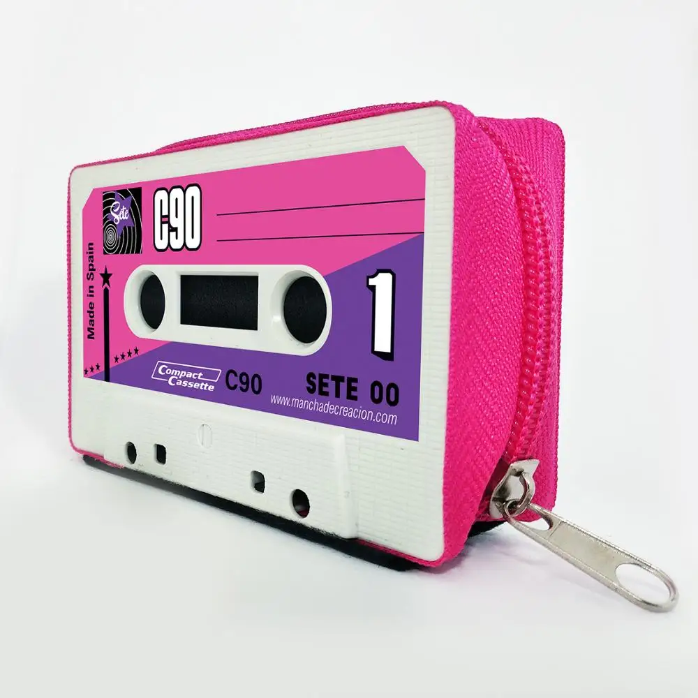 MANCHA DE CREACIÓN-cassette wallet, purse, card holder made with cassette tapes, original design, retro, vintage bag