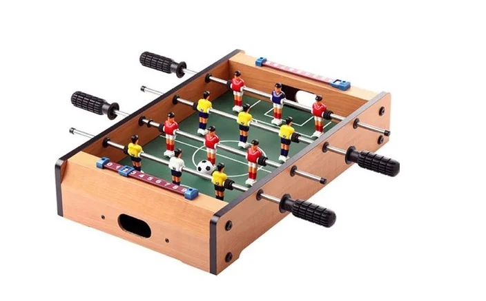 Tabletop Football (Soccer ) Game (Langırt) Wooden Base and Metal Handle